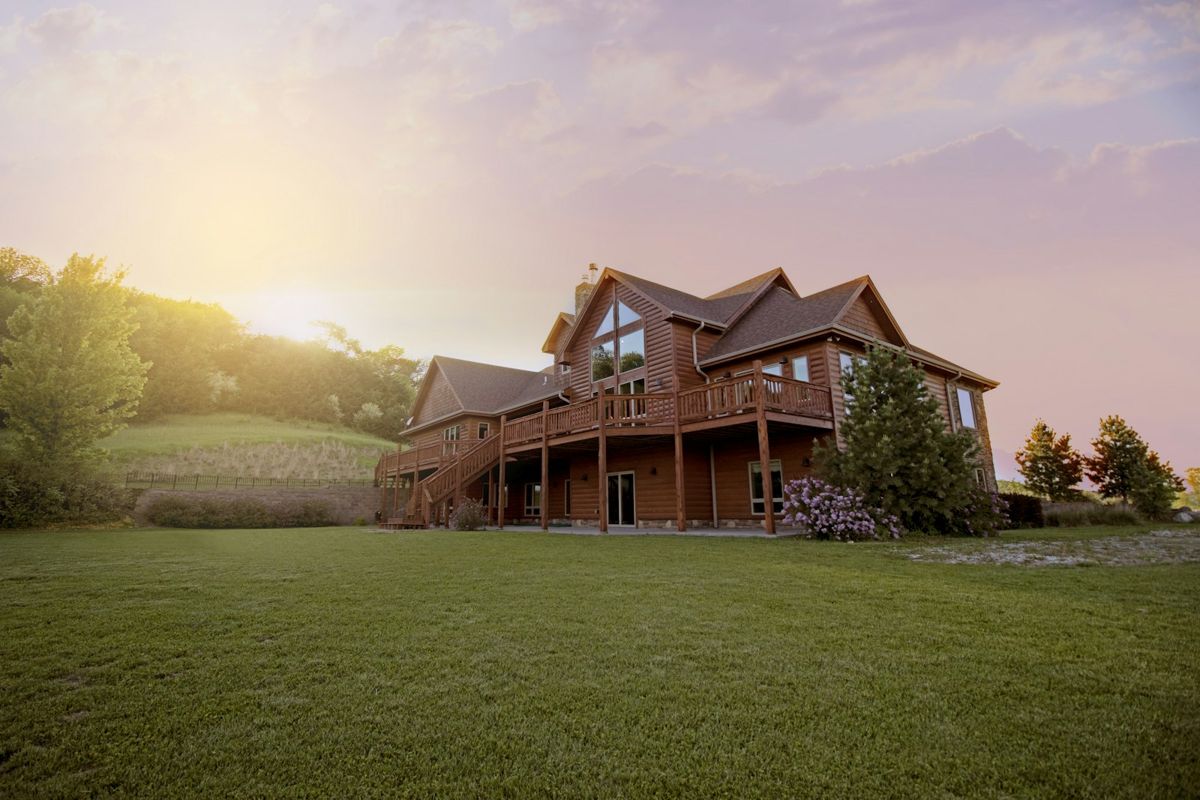 Craftsman home at golden hour (stock photo)